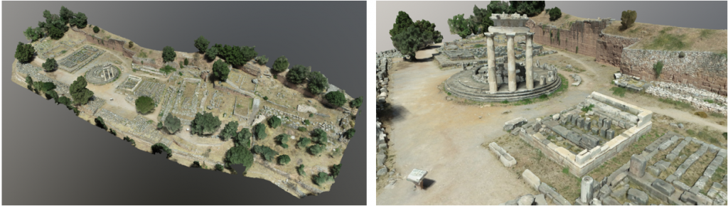 Drone aerial works of the Athena Pronea Temple